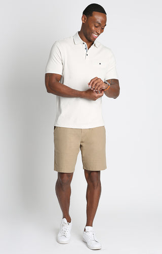 Stone Luxe Cotton Interlock Polo Shirt - JACHS NY