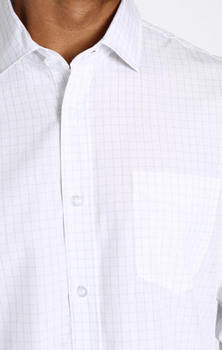 White Hayati Spread Collar Shirt - JACHS NY