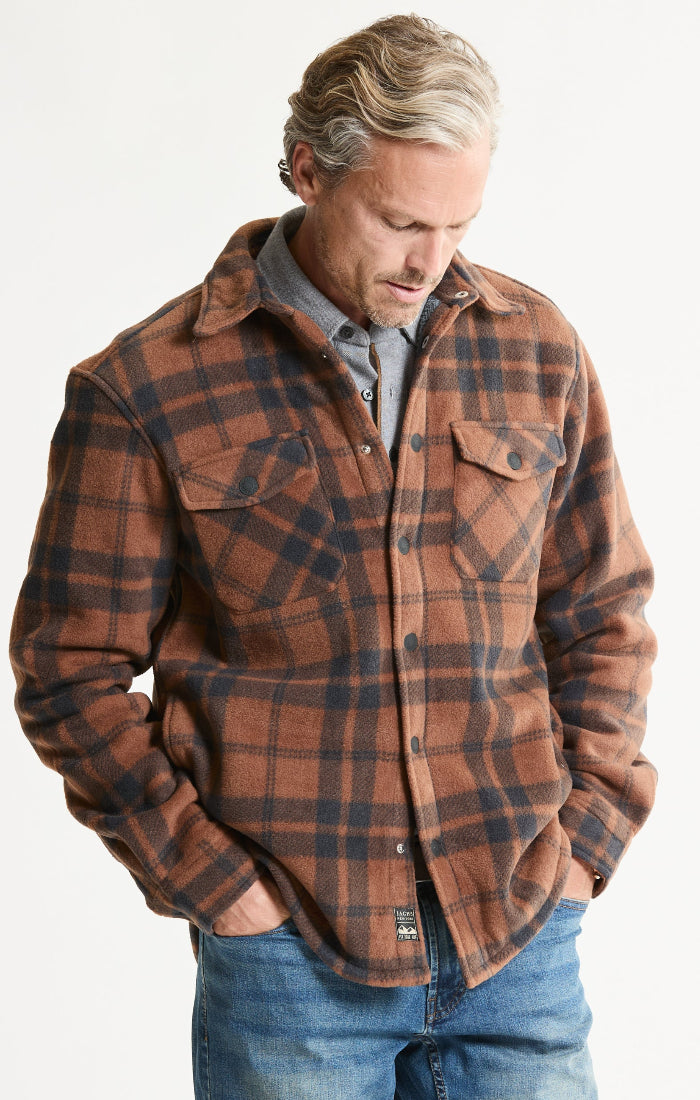 Sherpa Bonded Plaid Overshirt | Men's Shirt Jackets & Outerwear