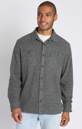 Charcoal Knit Flannel Shirt - JACHS NY
