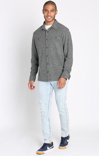 Charcoal Knit Flannel Shirt - JACHS NY