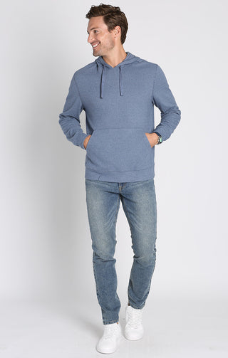 Blue Knit Flannel Hoodie - JACHS NY
