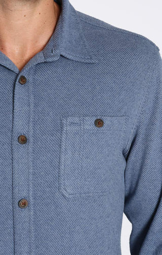Blue Knit Flannel Shirt - JACHS NY