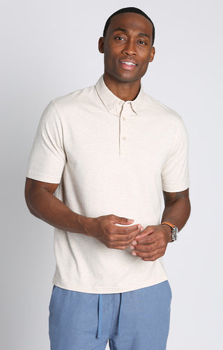 Ivory Cotton Modal Polo Shirt - JACHS NY