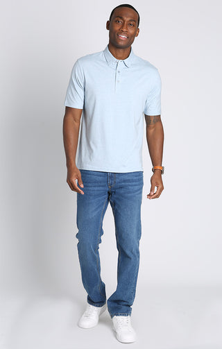 Blue Cotton Modal Polo Shirt - JACHS NY