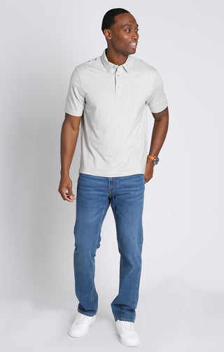 Grey Cotton Modal Polo Shirt - JACHS NY