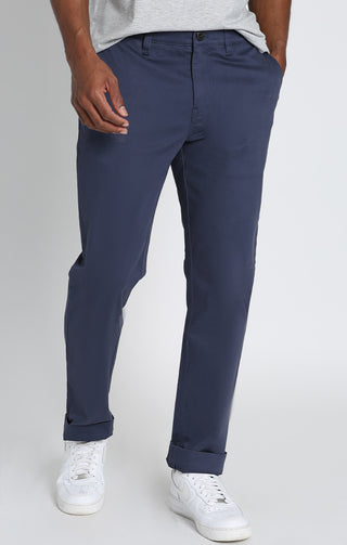 Indigo Bowie Straight Fit Stretch Sateen Chino Pant - JACHS NY
