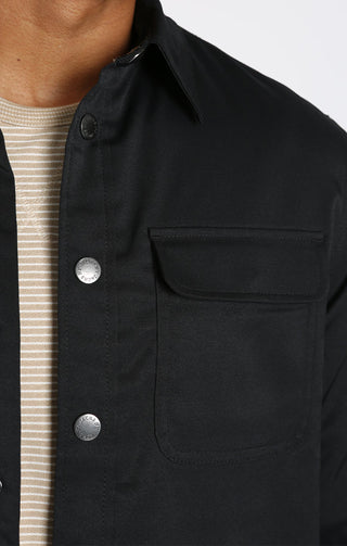Black Windsor Performance Shirt Jacket - JACHS NY