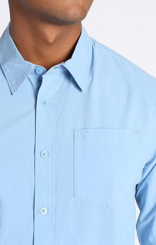 Light Blue Paper Touch Long Sleeve Shirt - JACHS NY