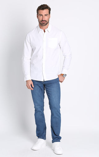 White Paper Touch Long Sleeve Shirt - JACHS NY