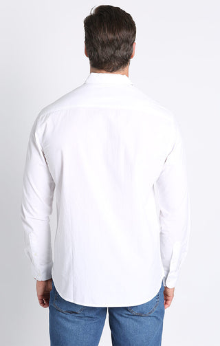 White Paper Touch Long Sleeve Shirt - JACHS NY
