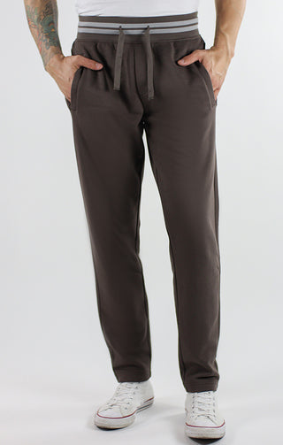 Brown Sueded Fleece Varsity Jogger - JACHS NY