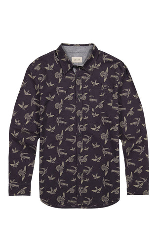 Bird Print Chambray Shirt - JACHS NY