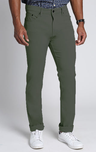 Olive Straight Fit Performance Tech Pant - JACHS NY