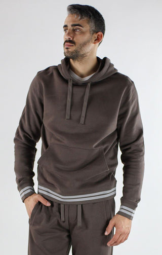 Brown Soft Touch Varsity Hoodie - JACHS NY