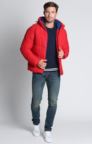 Red Hooded Puffer Jacket - JACHS NY