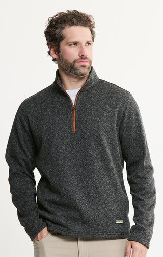 Stretch Sweater Fleece Quarter Zip Pullover - JACHS NY