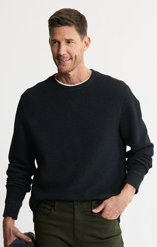 Doubleface Mesh Crewneck Pullover - JACHS NY