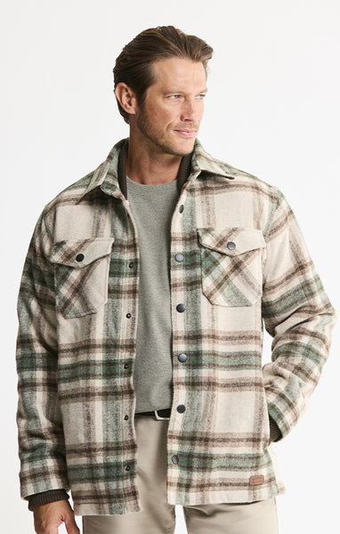 Sherpa Lined Wool Blend Shirt Jacket | Men's Shirt Jacket | JACHS NY
