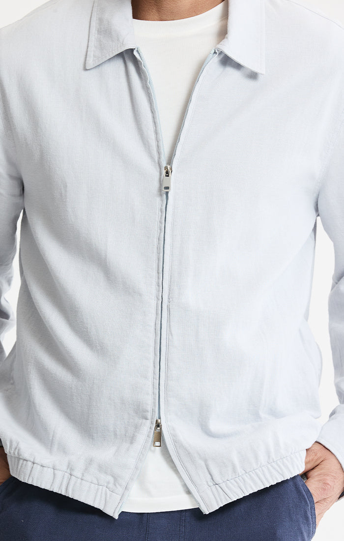 Linen Blend Zip Jacket | Men's Outwear | JACHS NY