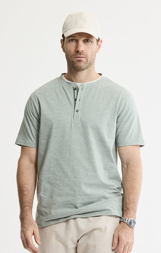 Luxe Knit Short Sleeve Henley Shirt - JACHS NY