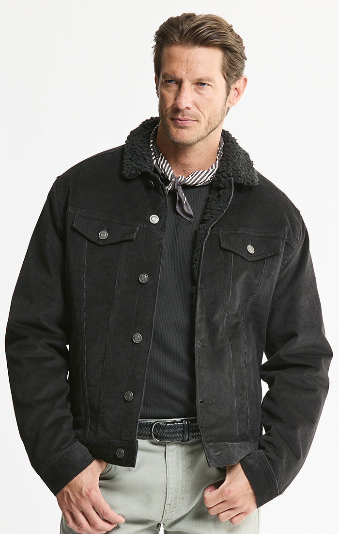 ジャケット・アウター corduroy balboa jacket in black Vintage 90s Vivienne Tam Black Corduroy Jacket Llama Fur And