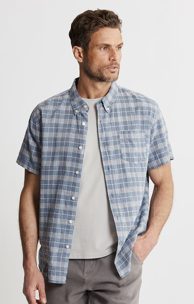 ARGUE MILITARY COTTON LINEN SHIRT アイボリー Cotton Linen Blend Short Sleeve Shirt | Men's Short Sleeve Shirt