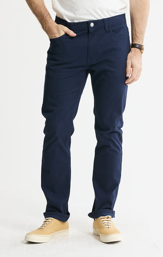 Cotton Silk Blend Stretch 5-Pocket Pants - JACHS NY