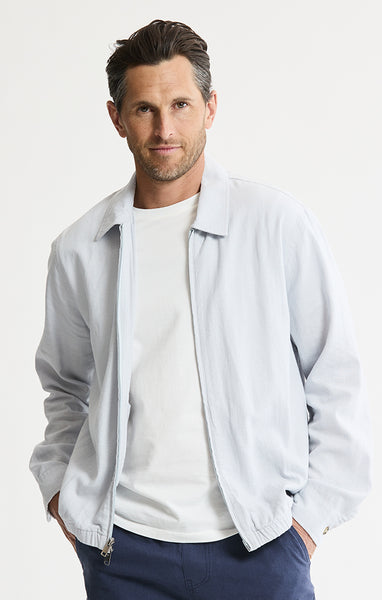 Linen Blend Zip Jacket | Men's Outwear | JACHS NY