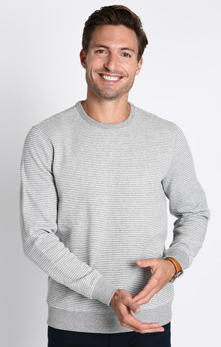 Striped Sustainable Fleece Crewneck - JACHS NY