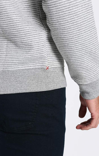 Striped Sustainable Fleece Crewneck - JACHS NY