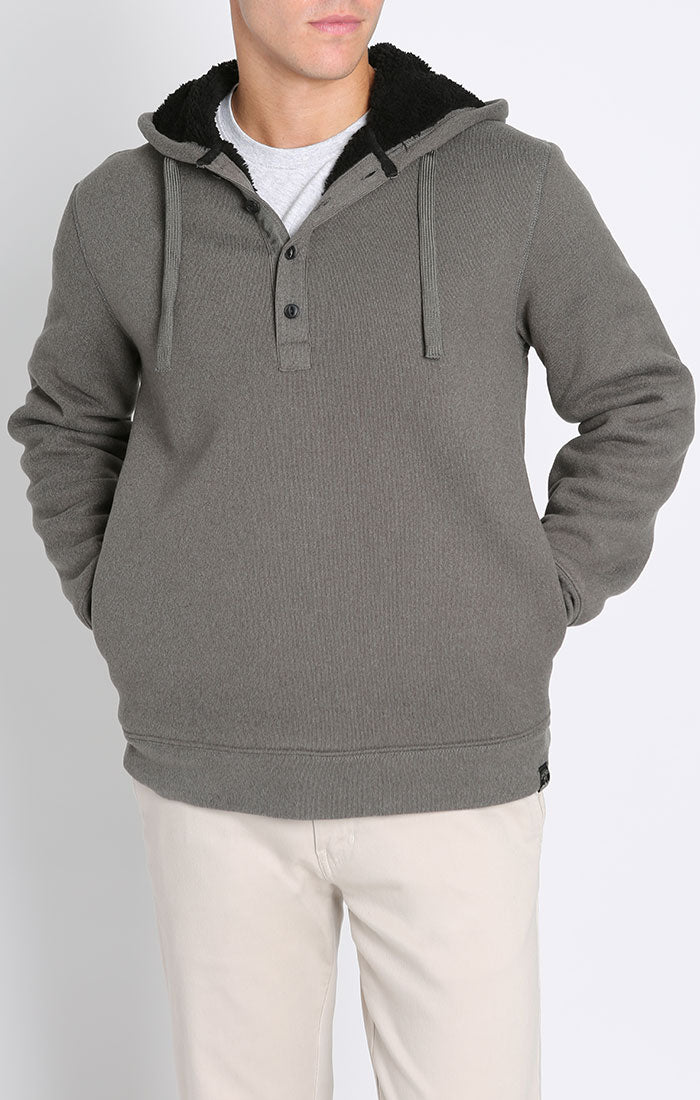 Sherpa Lined Ultra Soft Ribbed Hooded Henley – JACHS NY