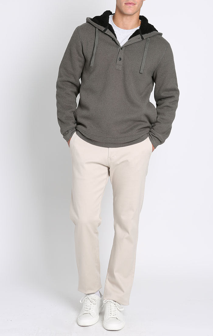 Sherpa Lined Ultra Soft Ribbed Hooded Henley – JACHS NY