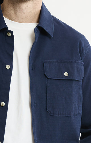 Cotton Silk Blend Overshirt - JACHS NY