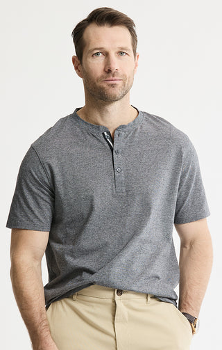 Luxe Knit Short Sleeve Henley Shirt - JACHS NY