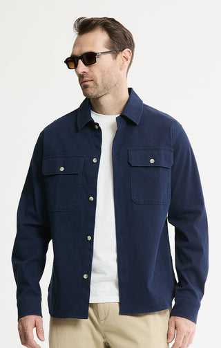 Cotton Silk Blend Overshirt - JACHS NY