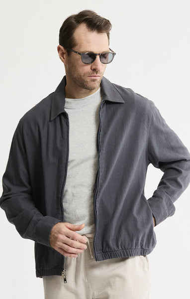 Linen Blend Zip Jacket | Men's Outwear | JACHS NY