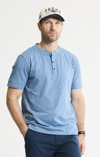 Luxe Knit Short Sleeve Henley Shirt - JACHS NY
