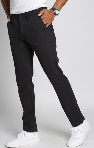 Black Bowie Straight Fit Stretch Sateen Chino Pant - JACHS NY