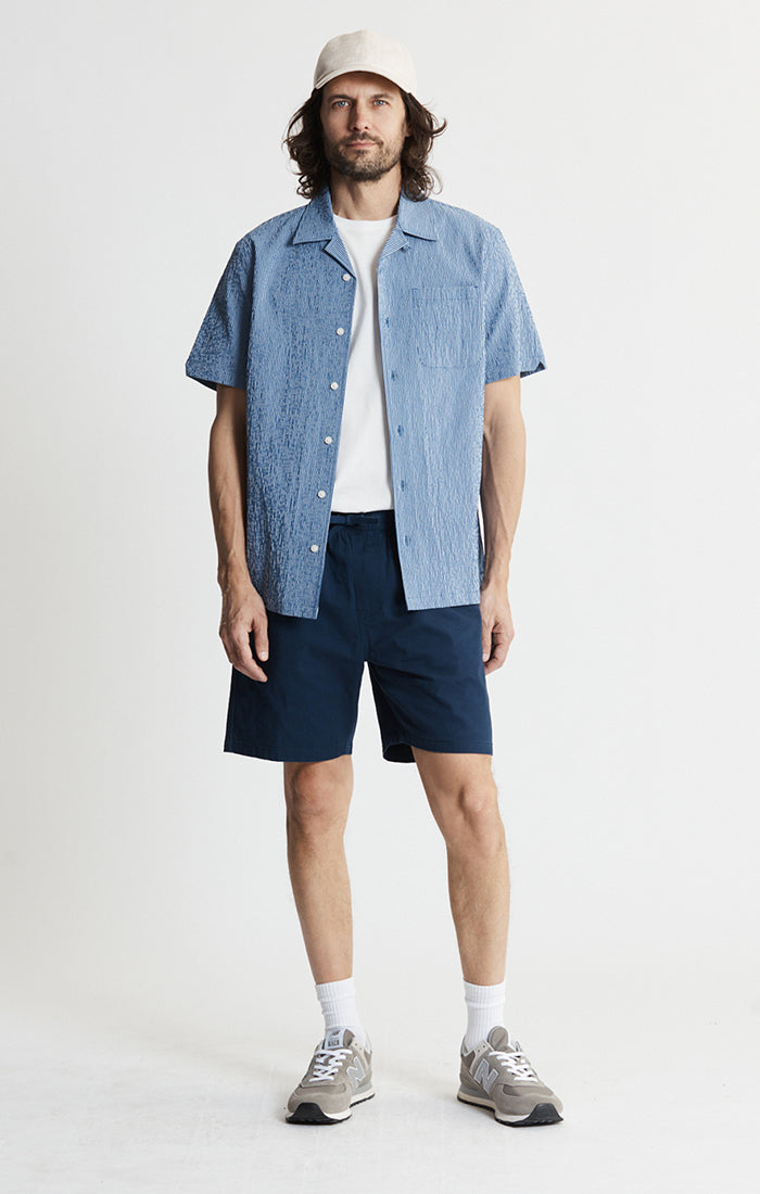 Seersucker Short Sleeve Camp Shirt – JACHS NY