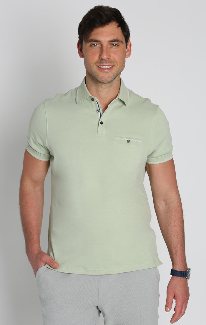 Green Luxe Cotton Interlock Polo Shirt – JACHS NY