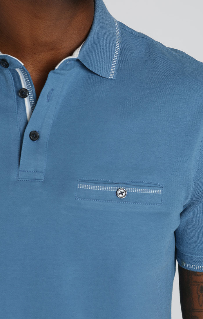 Cotton Polo Slate Interlock NY Shirt – JACHS Luxe