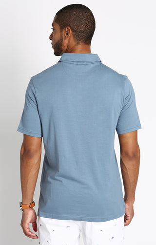 Blue Pima Cotton Polo Shirt - JACHS NY