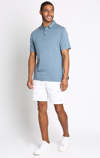 Blue Pima Cotton Polo Shirt - JACHS NY