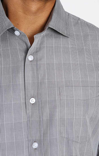 Grey Glen Plaid Hayati Spread Collar Shirt - JACHS NY