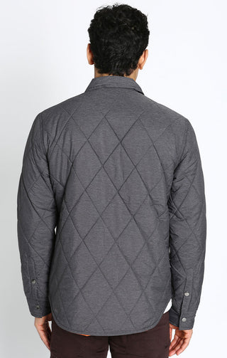 Charcoal Quilted Shirt Jacket - JACHS NY