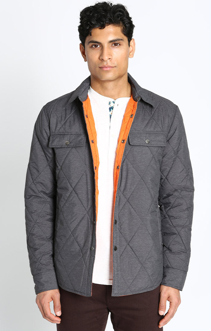 Charcoal Quilted Shirt Jacket – JACHS NY