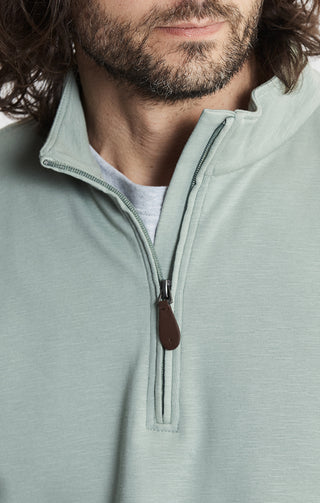 Stretch Cotton Slub Quarter Zip Pullover - JACHS NY