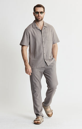 Linen Suffolk Short Sleeve Camp Shirt - JACHS NY