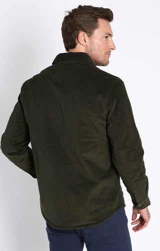Green Sherpa Lined Corduroy Shirt Jacket - JACHS NY